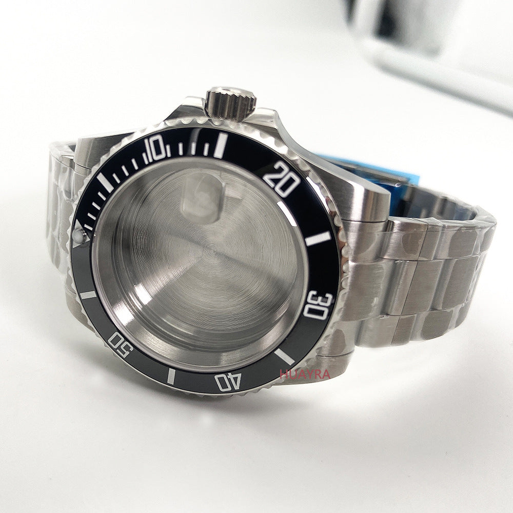 40Mm Watch Accessories SUB Stainless Steel Strap Case Sapphire Glass Ceramic Ring for 8215 2813 Movement