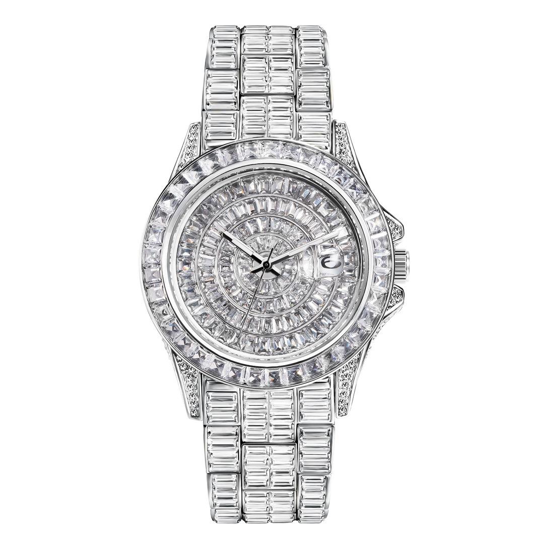 Men's Luxury Square Crystal-Encrusted Watch - Zircon, Waterproof, Quartz