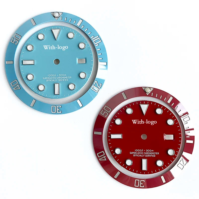 Blue Luminous Dial and Bezel Sets for SUB 3135 Watch Movement Wristwatch Watch Tools & Parts