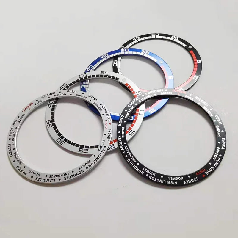 High Quality Wholesale Watch 38mm Bezel Ring Insert aluminum Embossed Cover Case Bezel