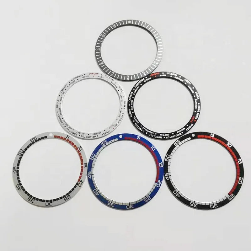 High Quality Wholesale Watch 38mm Bezel Ring Insert aluminum Embossed Cover Case Bezel