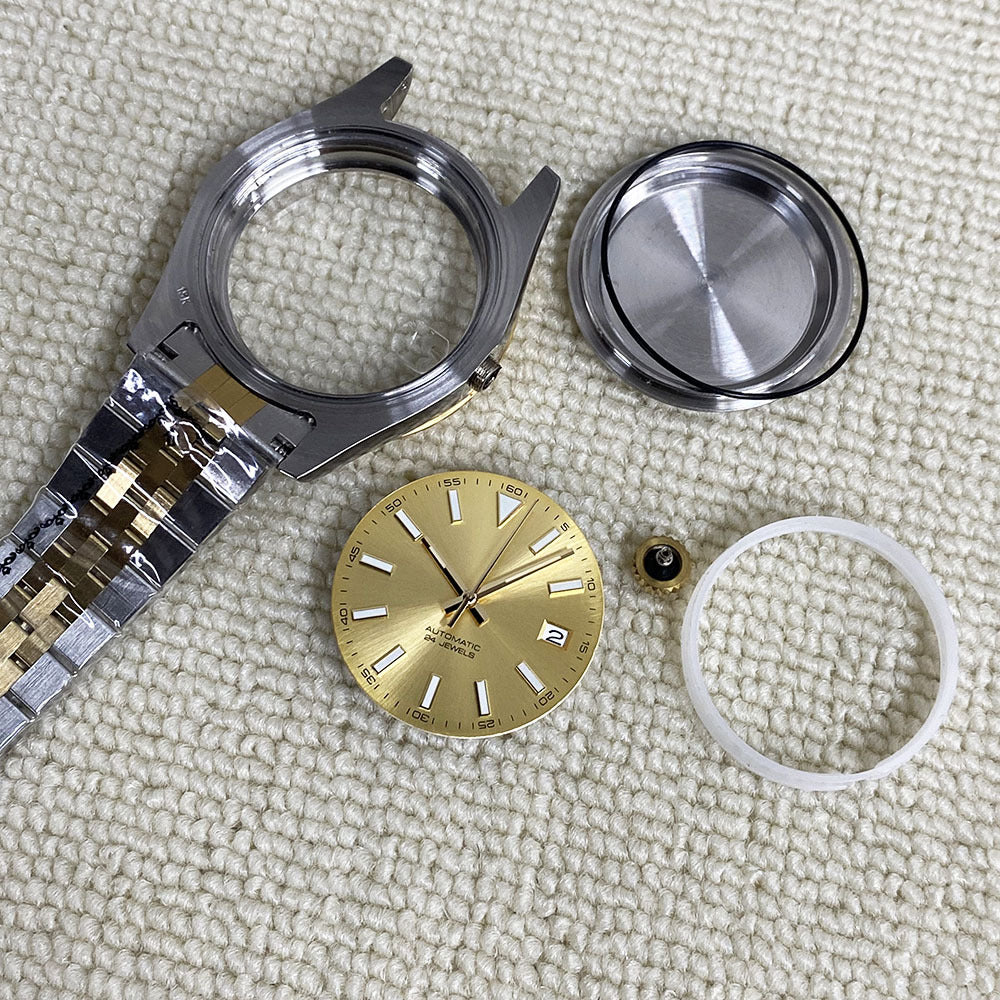 40MM Watch Modification Case Kit Oyster Perpetual Stainless Steel Bevel Case Fits NH35/NH36 Movement