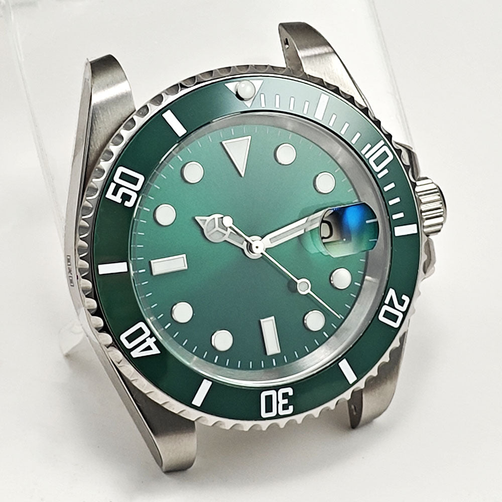 Daili Home Green Water Ghost Case Mechanisches Uhrwerk Komplettes Zubehörset Taucheruhr aus Edelstahl 2813/NH35/8215 Uhrwerk