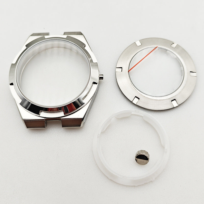41MM stainless steel case, strap, inner shadow, bottom ring, men's mechanical watch modification accessories, suitable for 2813 movement