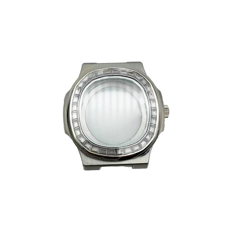 Nautilus mechanical watch accessories set 316L stainless steel case strap suitable for 2813/8215 movement