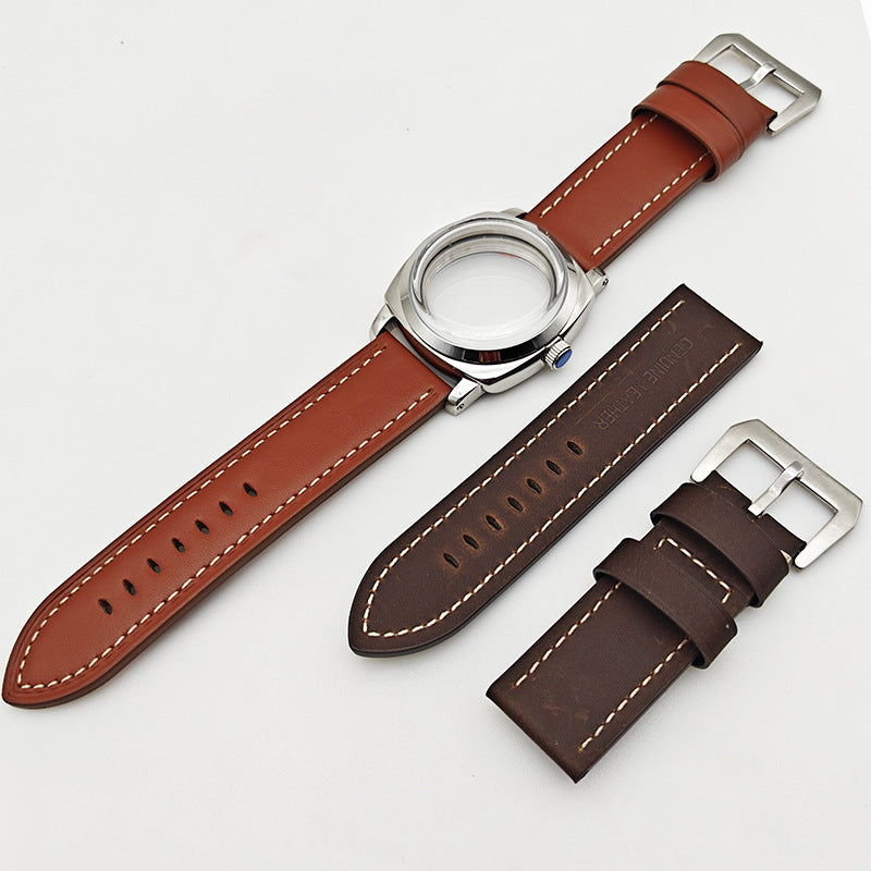 47MM Stainless Steel Case Strap Set Men's Watch Accessories Fit ETA6497/ST3600 Manual Movement