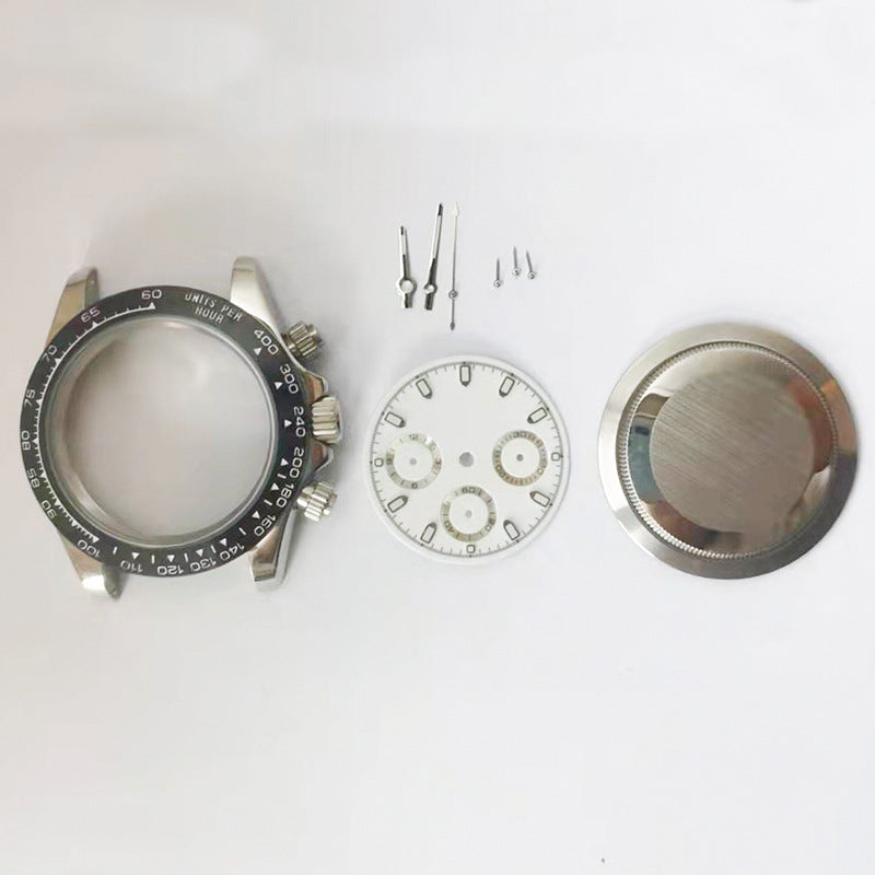 Alternative Daytona 304 Steel Black Steel Rim 40MM Six-Pin Quartz Case Dial Hand Set Suitable for VK63 Machine