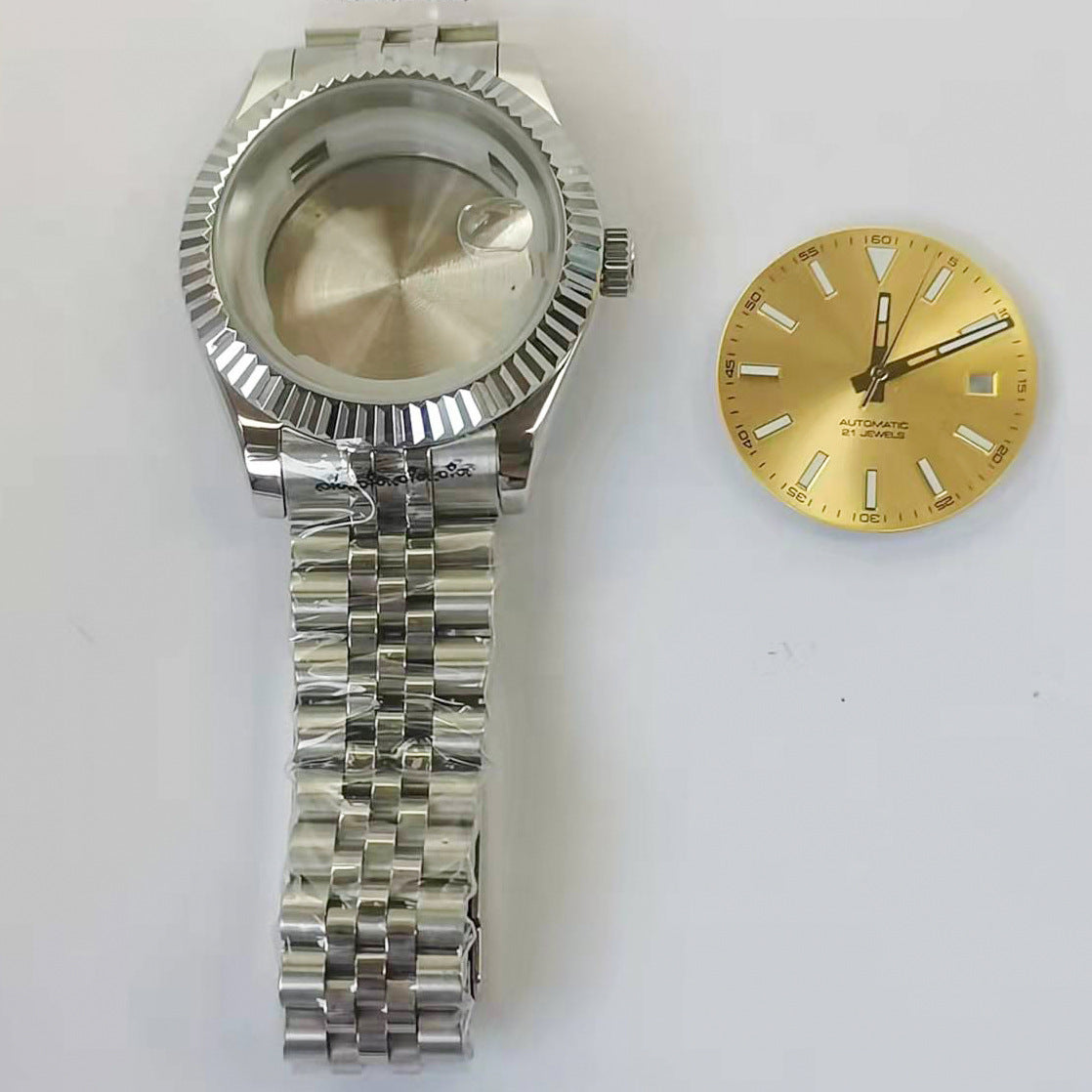 Alternative Classic Log Style 40MM Explorer Retro Mechanical Watch Case Dial Pin Five Baht Strap Accessories Set