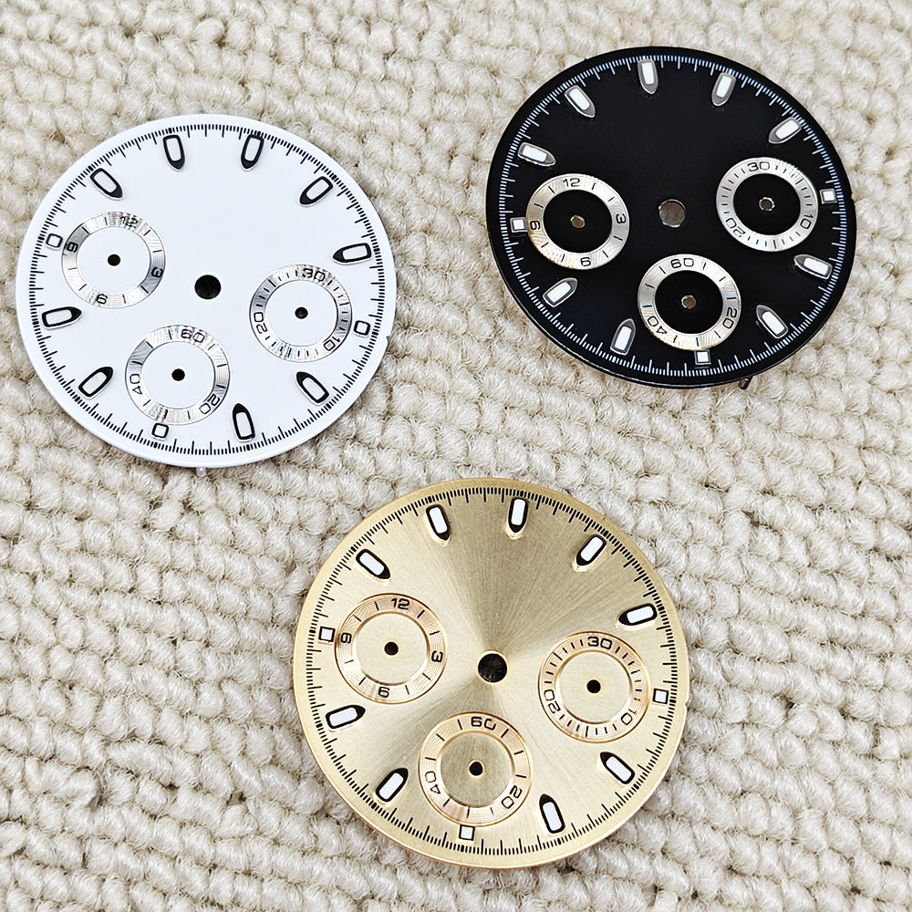 Modified watch accessories 29MM literal + pointer green luminous dial is only suitable for VK63 quartz movement