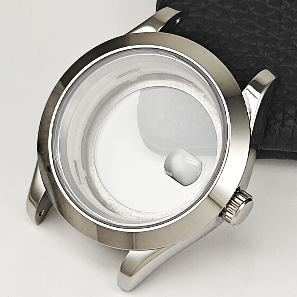 40MM log case set, silver stainless steel case, watch modification accessories are suitable for NH35/NH36 movements