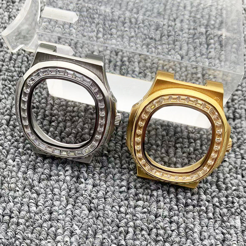 Nautilus-Gehäuse, modifiziertes mechanisches Tauchergehäuse, Uhrenzubehör für Pearl 2813/3804/8215-Uhrwerk