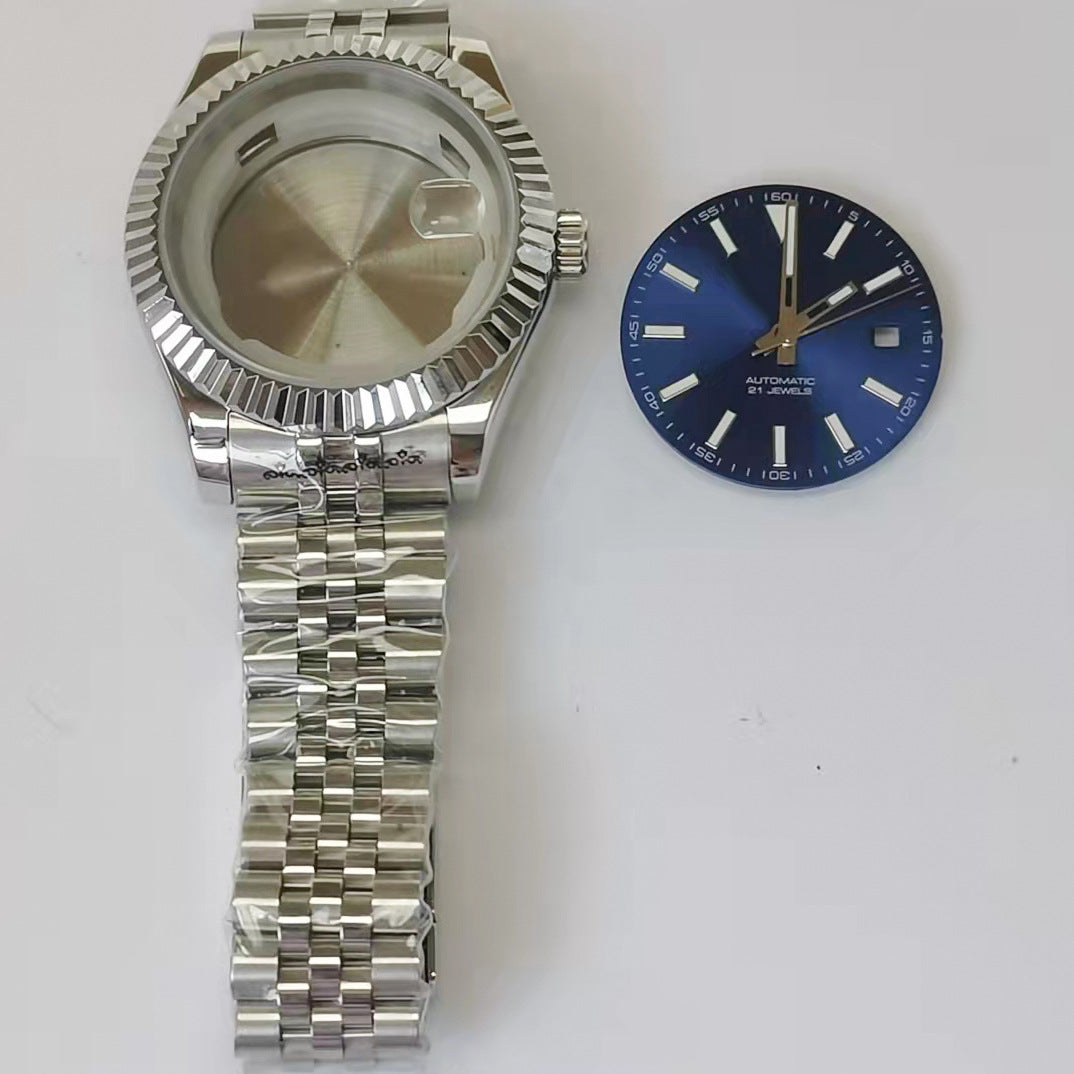 Alternative Classic Log Style 40MM Explorer Retro Mechanical Watch Case Dial Pin Five Baht Strap Accessories Set