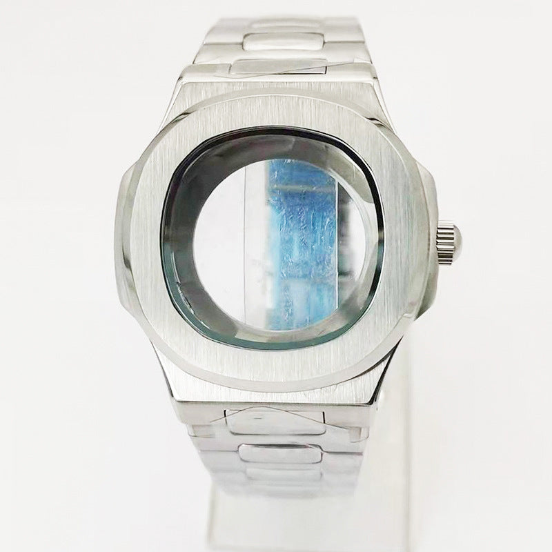 Alternative Patek Nautilus Square Sports Machinery Stainless Steel Case Strap Accessories Set Adapts to NH35 Movement