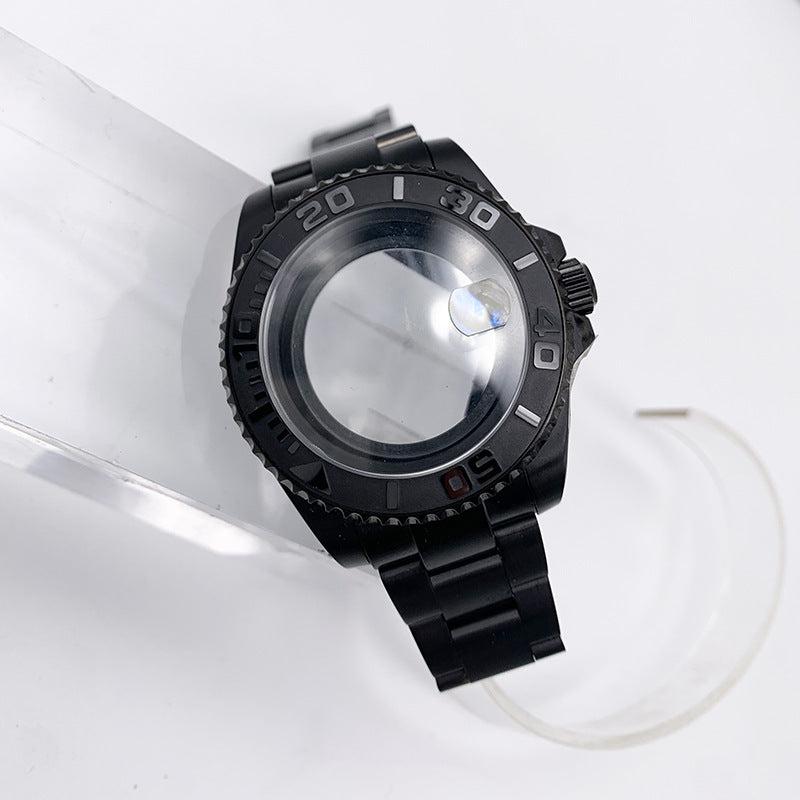 Black water ghost case full set + stainless steel strap watch accessories, suitable for 2813/8215/NH35 movement