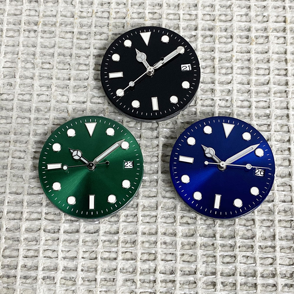 28.5MM unmarked dial literal blue-green luminous suitable for NH36/NH35 movement watch modification accessories
