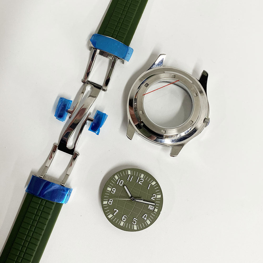 Watch modification accessories 42MM stainless steel case + literal + hands + rubber tape suitable for NH35/NH36 movement