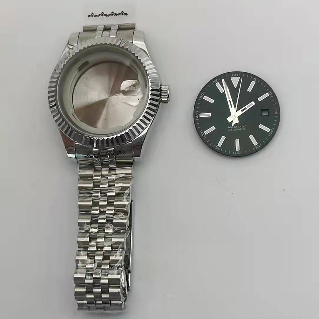 Alternative Classic Log Style 40MM Explorer Retro Mechanical Watch Case Dial Pin Five Baht Strap Accessories Set