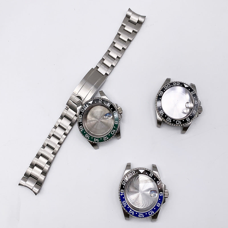 Labor Shi Water Ghost Case Strap Stainless Steel Case GMT Watch Accessories Fit NH35/2813 Movement