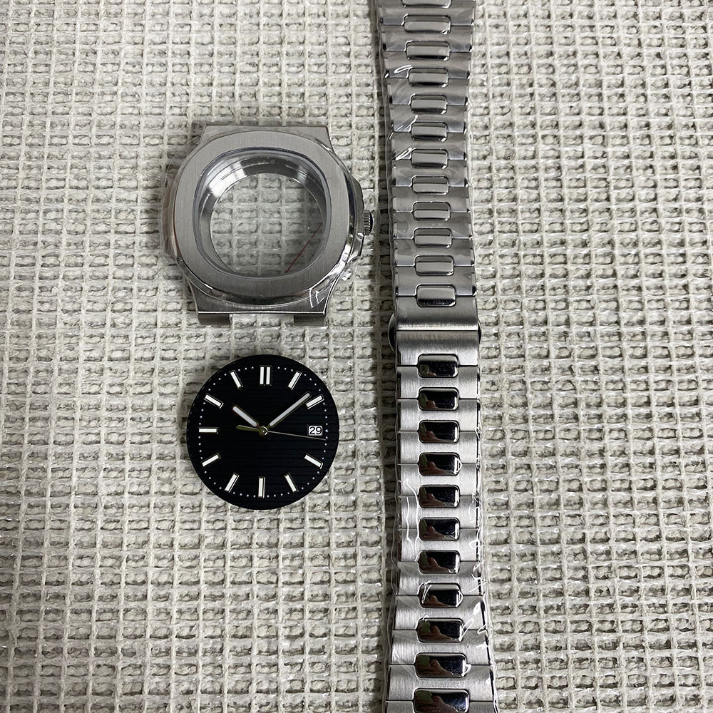 Alternative Patek Nautilus Square Sports Machinery Stainless Steel Case Strap Dial Accessories Set Suitable for NH35 Machine