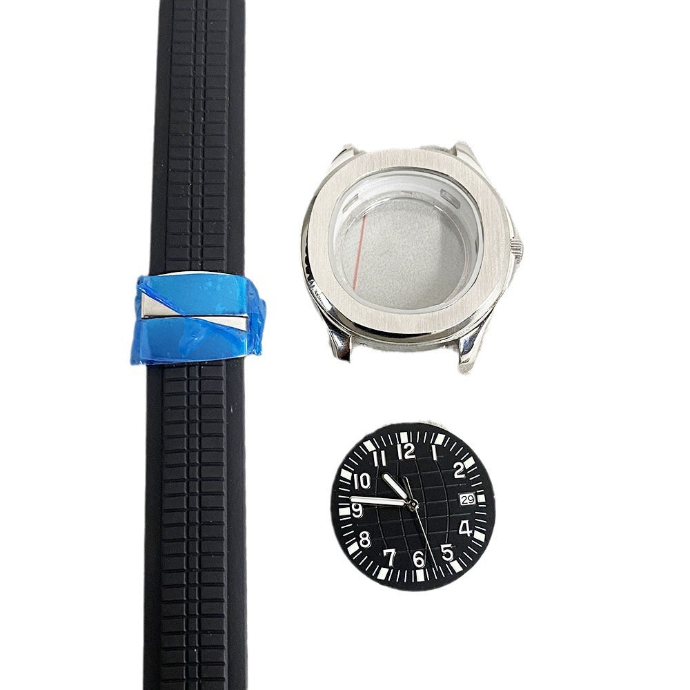 Watch modification accessories 42MM stainless steel case + literal + hands + rubber tape suitable for NH35/NH36 movement