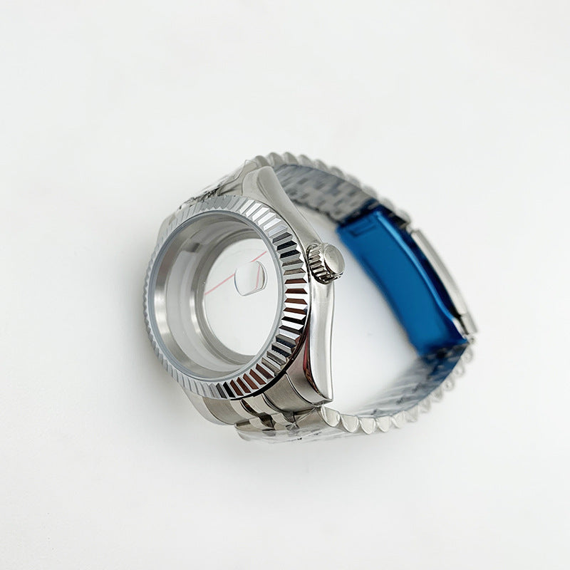 Alternative log style tooth ring stainless steel mechanical watch case three five baht strap accessories set is suitable for 2813 machines