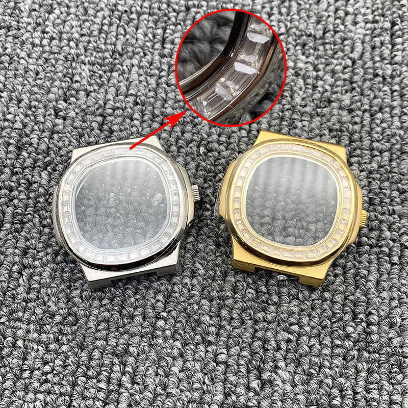 Nautilus-Gehäuse, modifiziertes mechanisches Tauchergehäuse, Uhrenzubehör für Pearl 2813/3804/8215-Uhrwerk