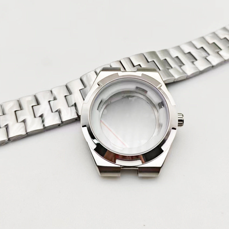 41MM stainless steel case, strap, inner shadow, bottom ring, men's mechanical watch modification accessories, suitable for 2813 movement