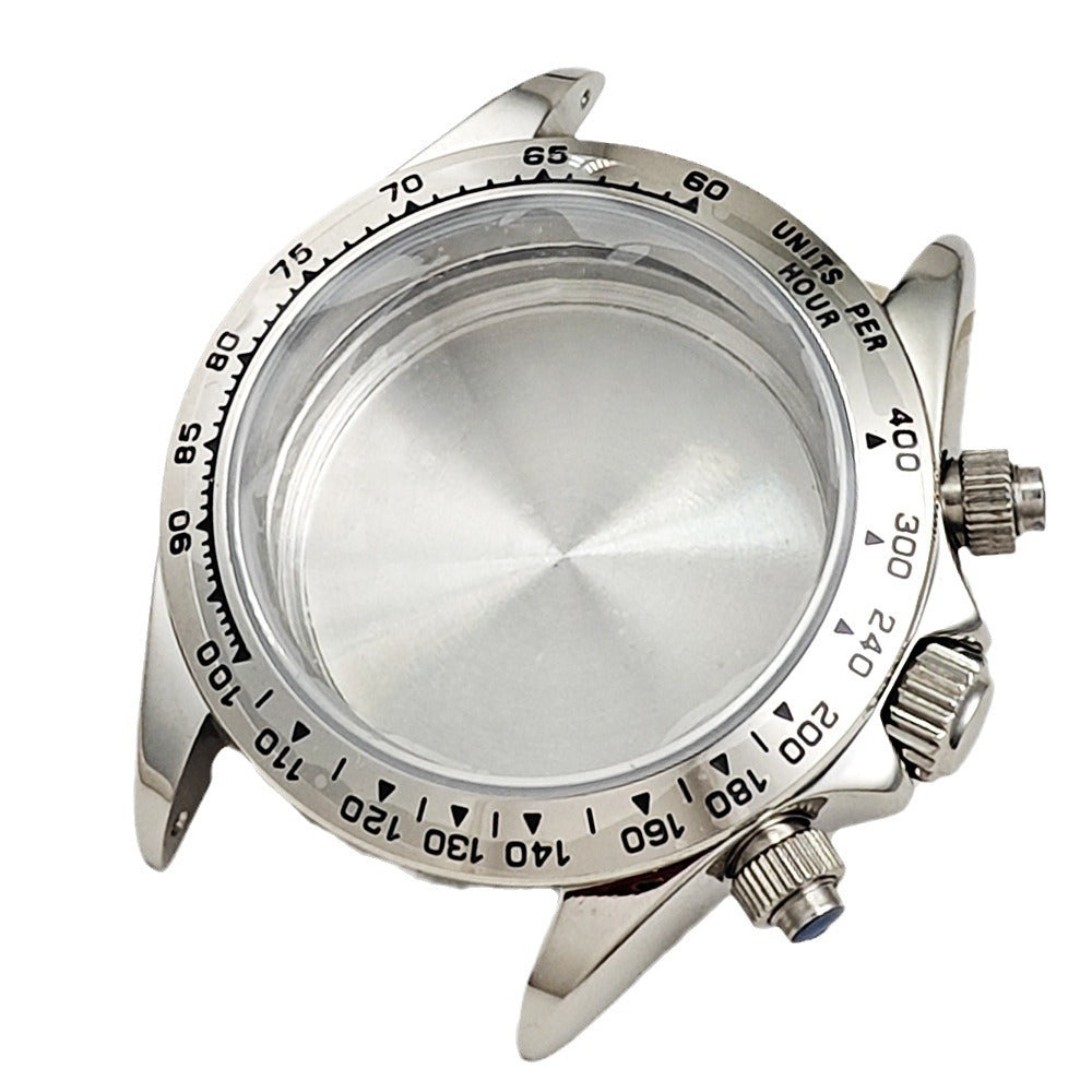 Case + with 40MM sapphire glass mirror stainless steel watch case accessories strap for VK63 movement