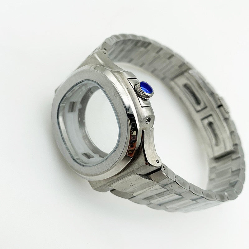 Alternative Patek Nautilus Square Sports Machinery Stainless Steel Case Strap Accessories Set Adapts to NH35 Movement