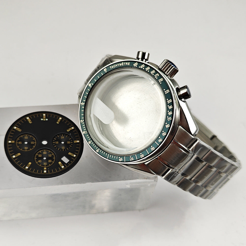 40MM watch accessories multi-function Speedmaster watch stainless steel case strap set is suitable for VK63VK64 movement