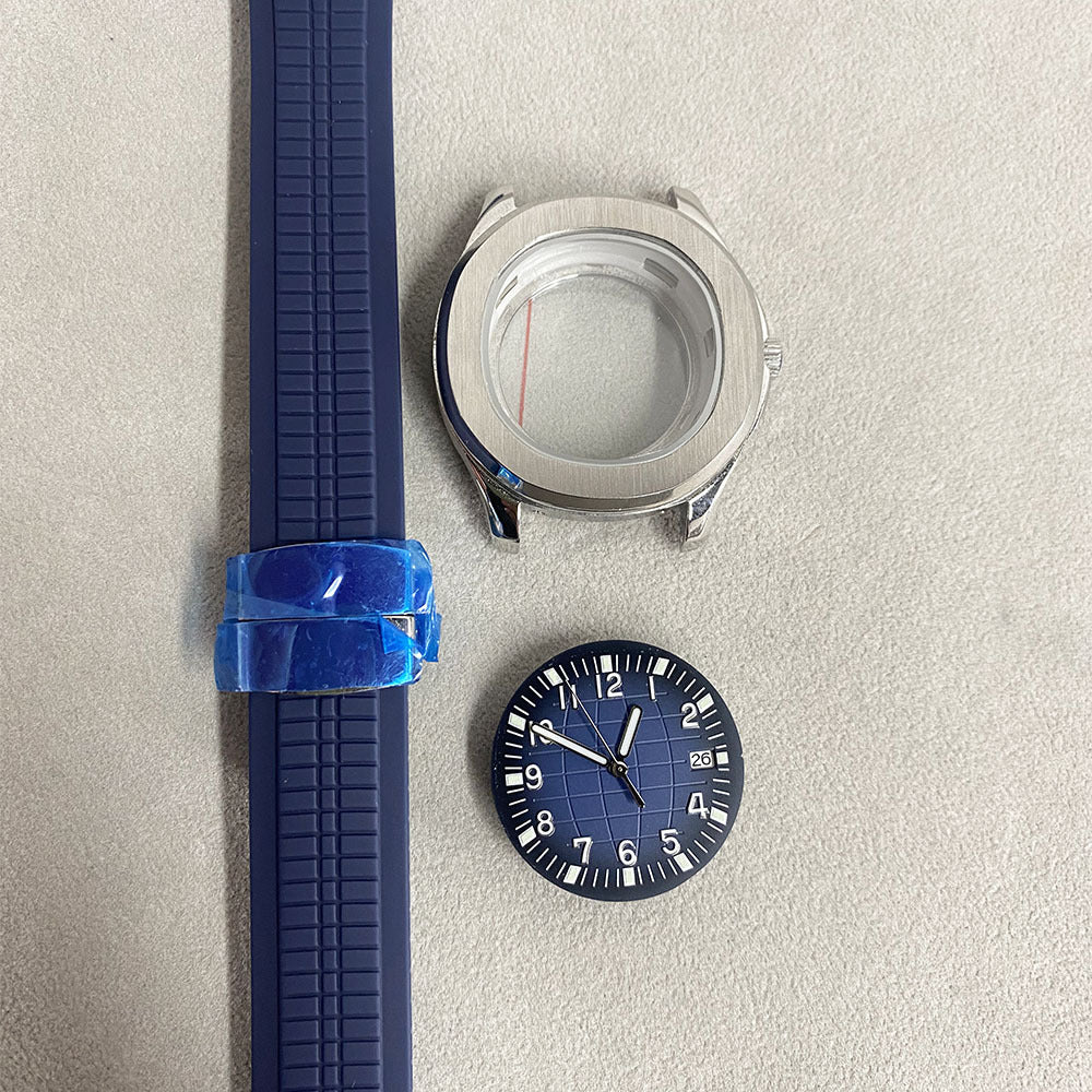 Watch modification accessories 42MM stainless steel case + literal + hands + rubber tape suitable for NH35/NH36 movement