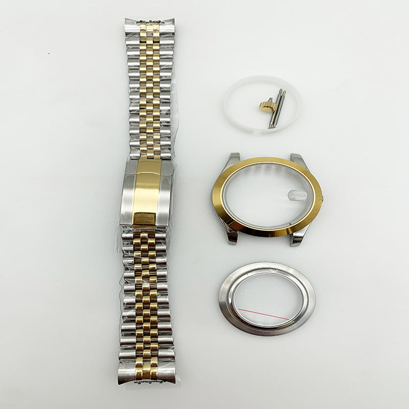 Dog tooth ring log tooth ring strap case 40mm transparent, stainless steel case, suitable for NH35/36 movement