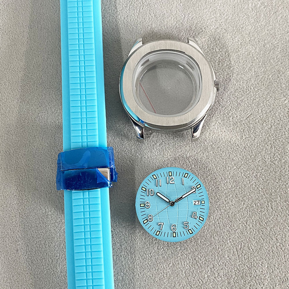 Watch modification accessories 42MM stainless steel case + literal + hands + rubber tape suitable for NH35/NH36 movement