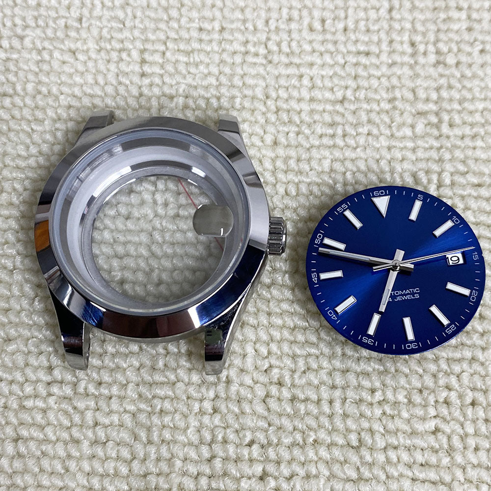 40MM Silver Log Case Suitable for NH35/NH36 Movement Oyster Perpetual Stainless Steel Case Assembly Accessories