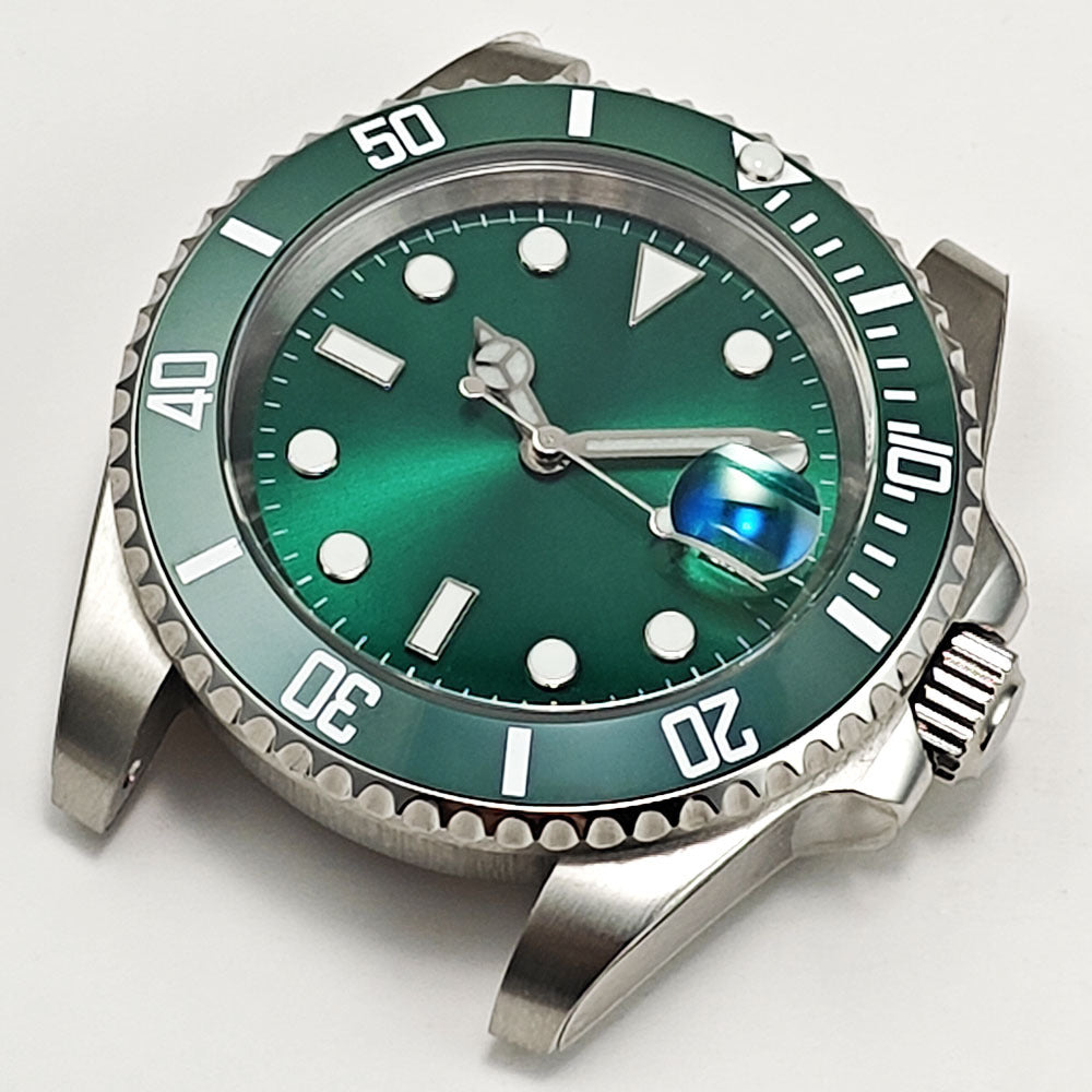 Daili Home Green Water Ghost Case Mechanisches Uhrwerk Komplettes Zubehörset Taucheruhr aus Edelstahl 2813/NH35/8215 Uhrwerk