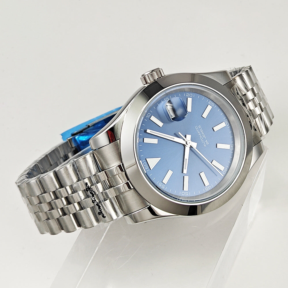 40MM Automatic Mechanical Watch Men's Business Watch Stainless Steel Sapphire Glass Fine Adjustment Strap NH35 Movement