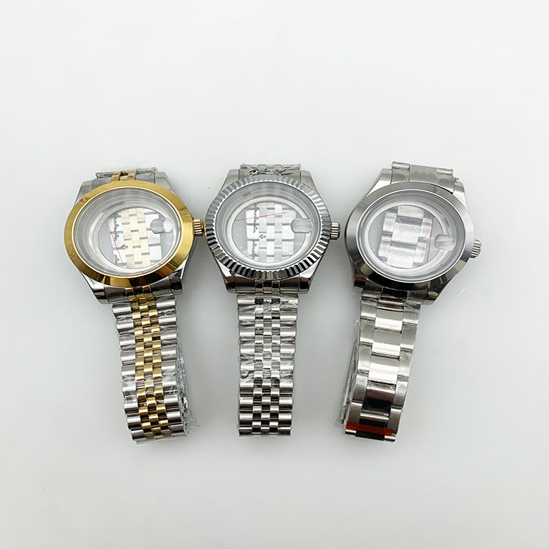 Dog tooth ring log tooth ring strap case 40mm transparent, stainless steel case, suitable for NH35/36 movement
