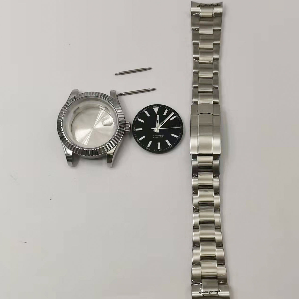 Alternative Classic Log Style 40MM Explorer Retro Mechanical Watch Case Strap Dial Pin Accessories Set