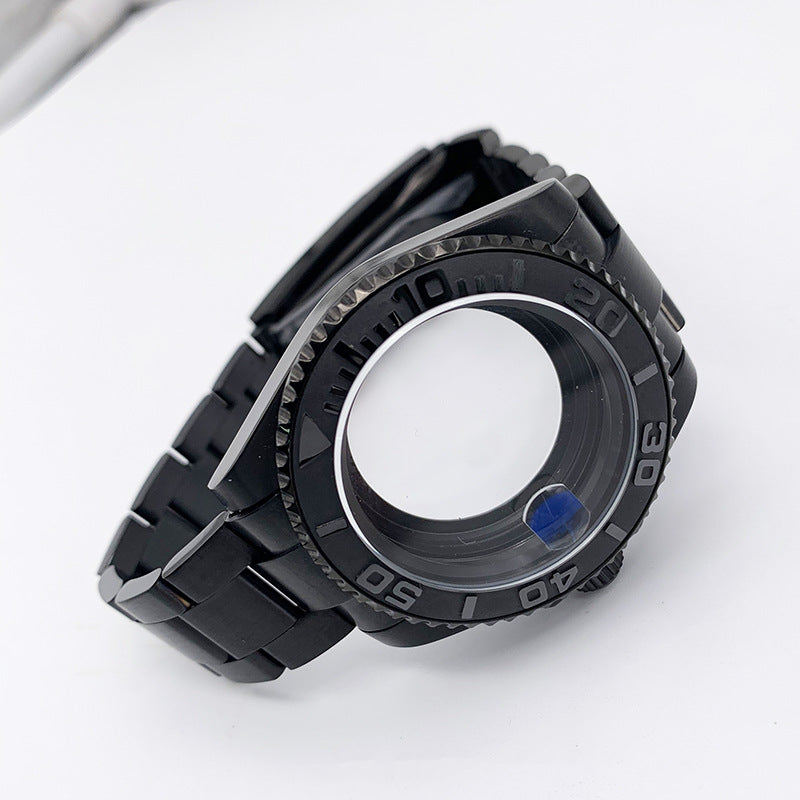 Black water ghost case full set + stainless steel strap watch accessories, suitable for 2813/8215/NH35 movement