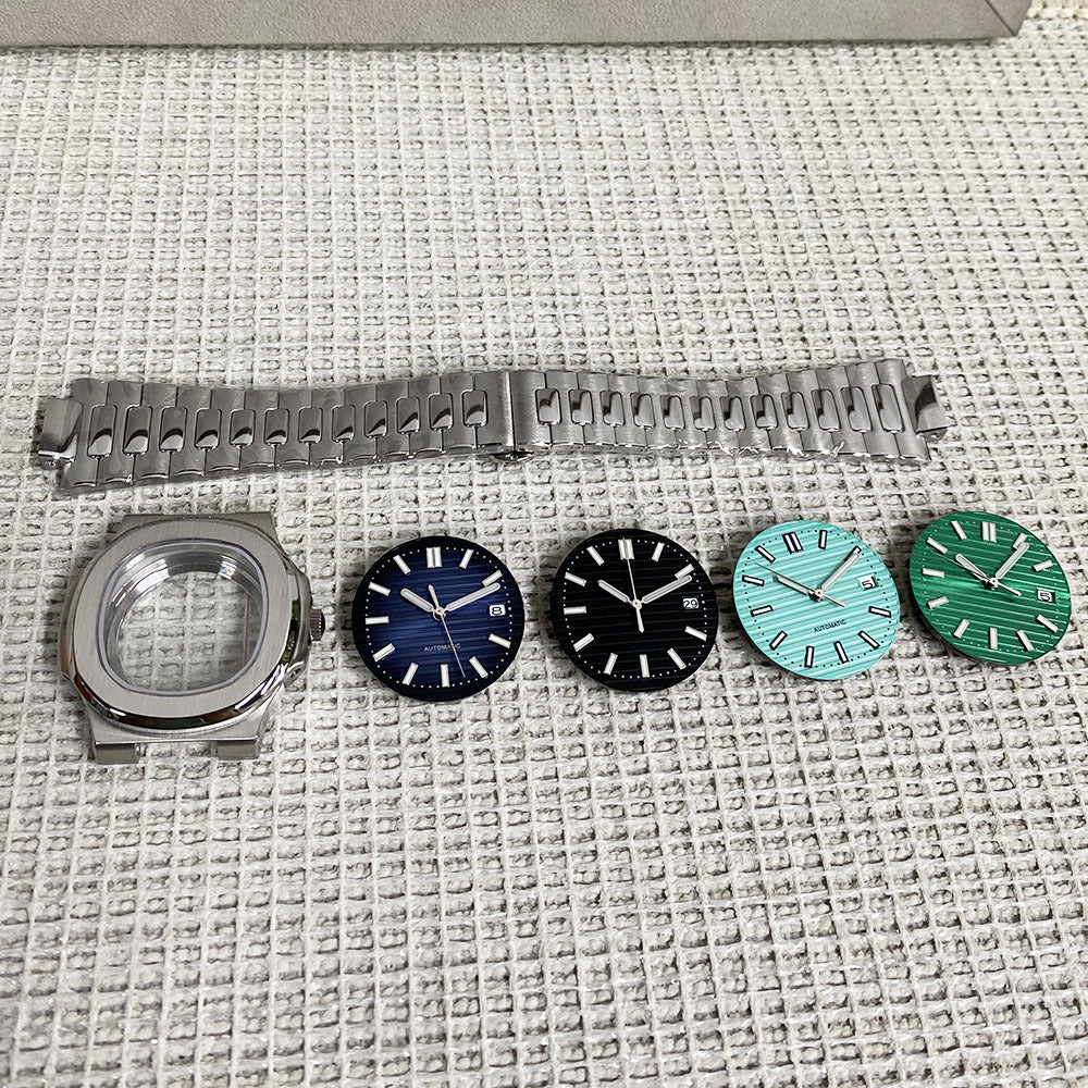 Alternative Patek Nautilus Square Sports Machinery Stainless Steel Case Strap Dial Accessories Set Suitable for NH35 Machine