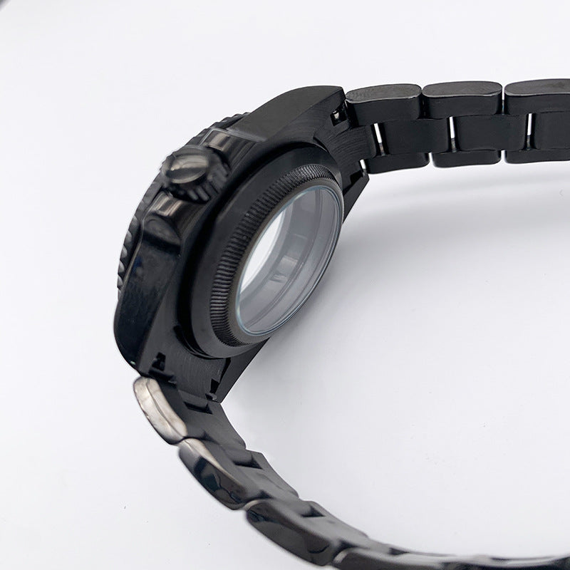 Black water ghost case full set + stainless steel strap watch accessories, suitable for 2813/8215/NH35 movement