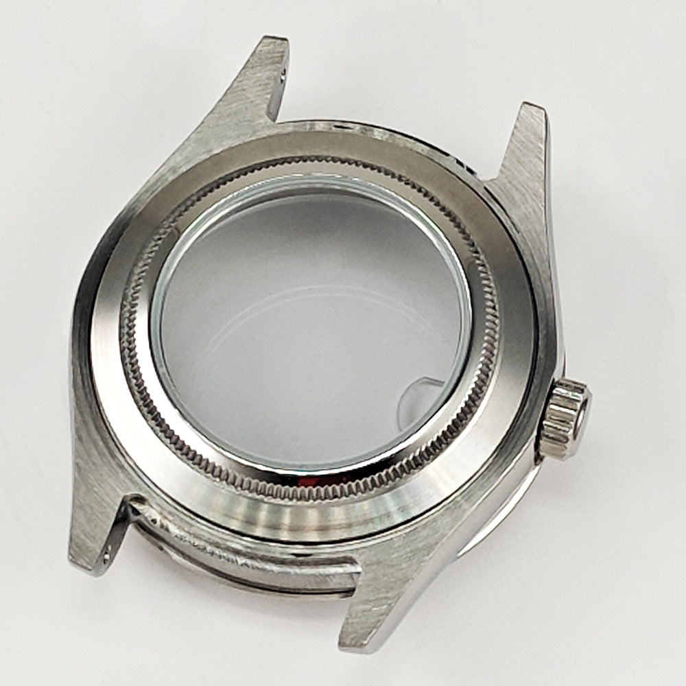 40MM log case set, silver stainless steel case, watch modification accessories are suitable for NH35/NH36 movements