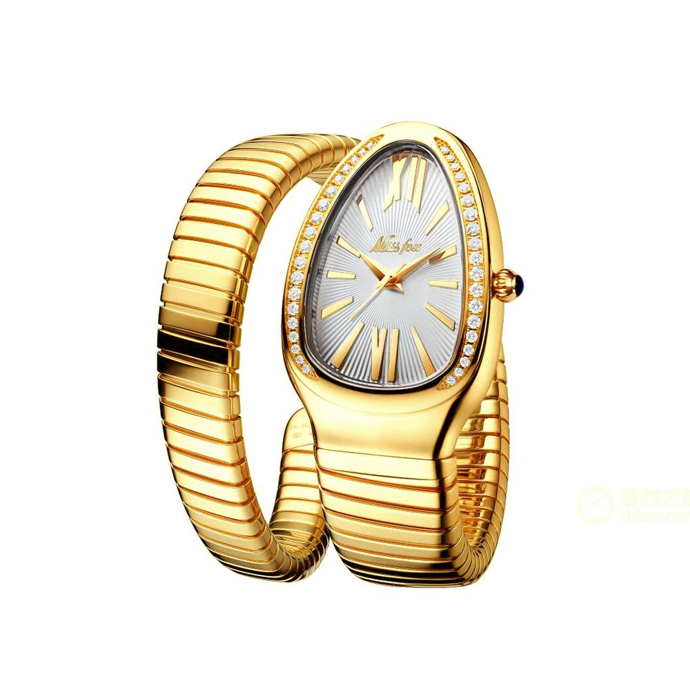 Women's Snake Head Bracelet Watch - 2-in-1 Luxe Design with Crystal Accents