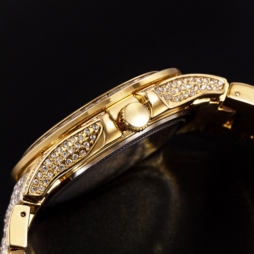 Men's Luxury Square Crystal-Encrusted Watch - Zircon, Waterproof, Quartz