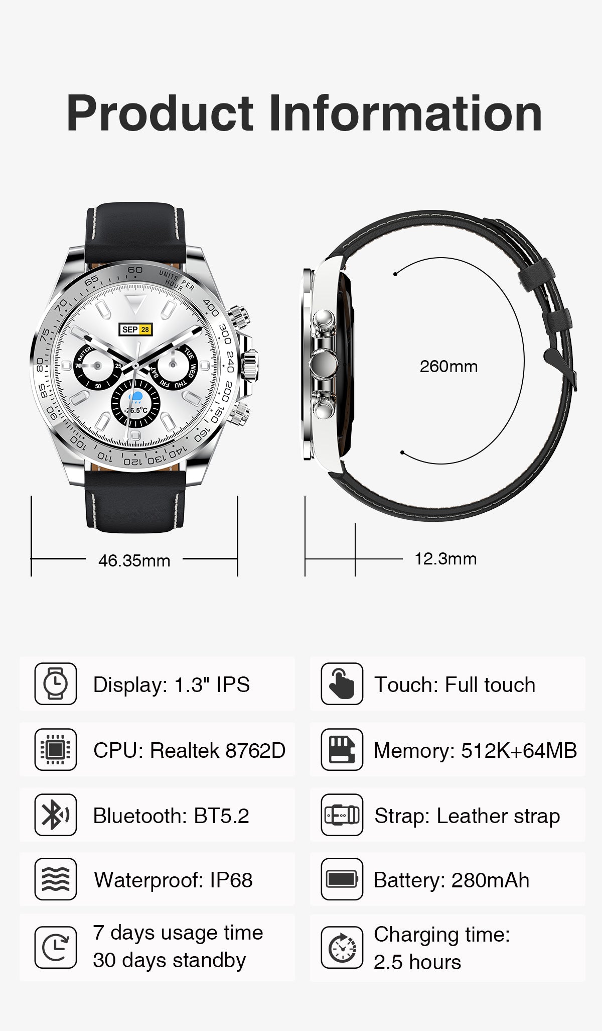 MensSmart Watch SG-3255