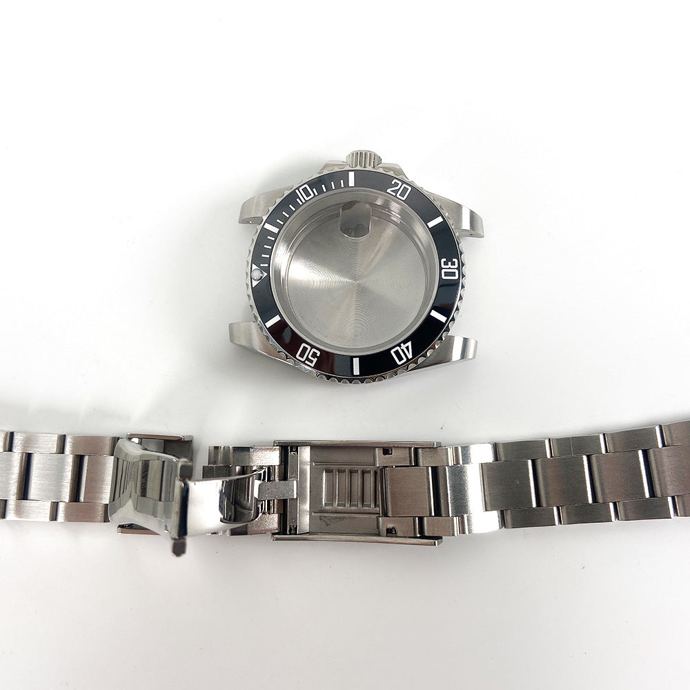 40Mm Watch Accessories SUB Stainless Steel Strap Case Sapphire Glass Ceramic Ring for 8215 2813 Movement