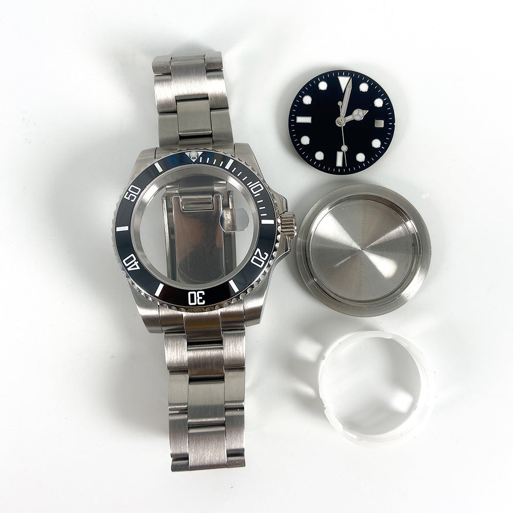 40Mm Watch Accessories SUB Stainless Steel Strap Case Sapphire Glass Ceramic Ring for 8215 2813 Movement