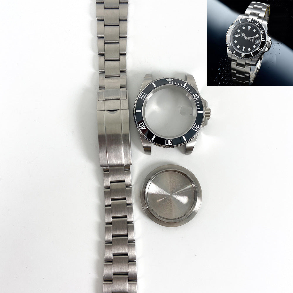 40Mm Watch Accessories SUB Stainless Steel Strap Case Sapphire Glass Ceramic Ring for 8215 2813 Movement