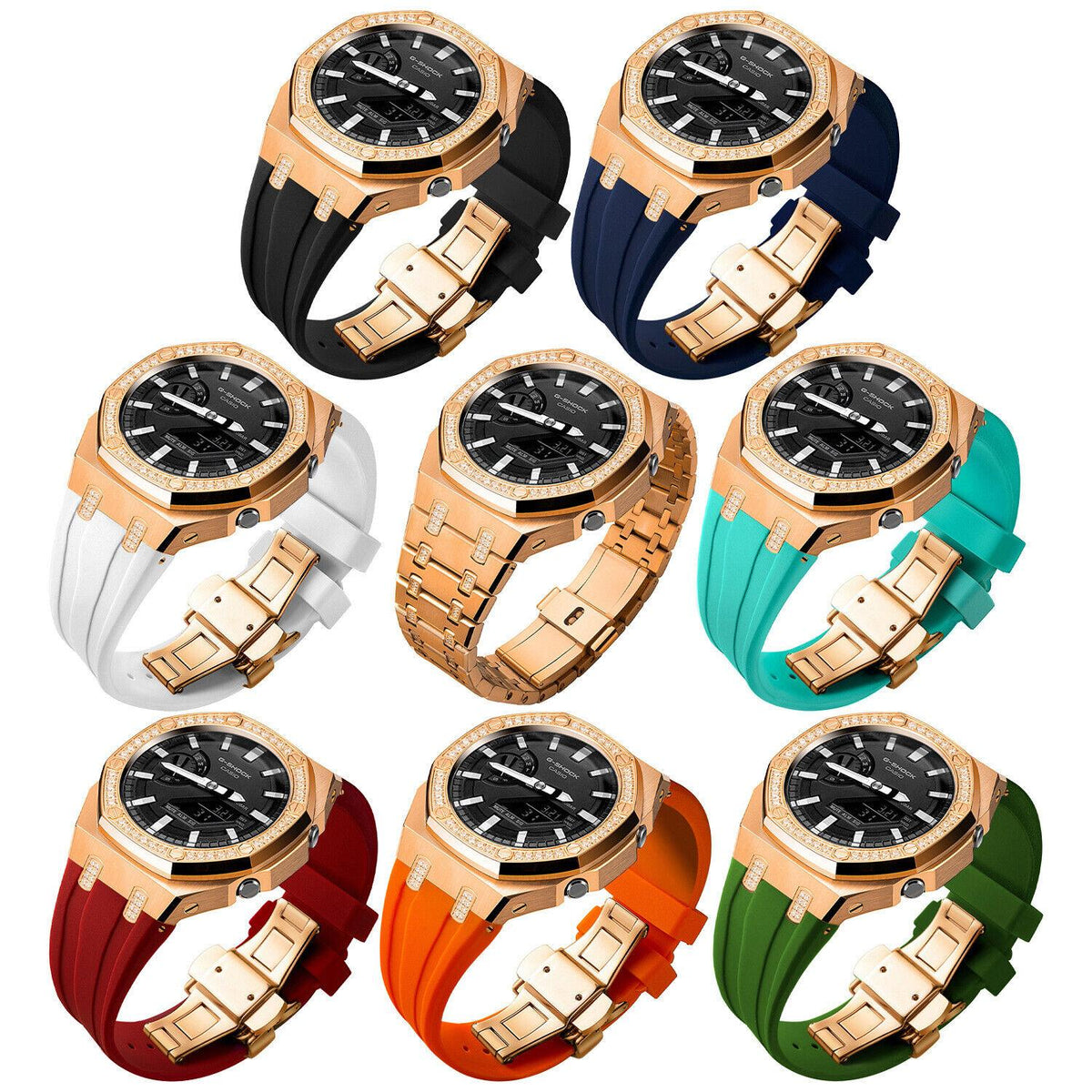 5th Luxury Stainless Steel Case Band Strap AP Mod Kit for G-Shock GA2100/2110