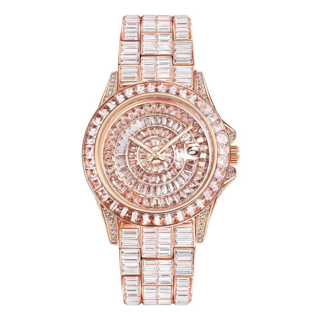 Men's Luxury Square Crystal-Encrusted Watch - Zircon, Waterproof, Quartz